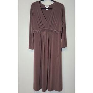 Y2K Vintage Babydoll Maxi Dress Fairy Grunge‎ Earth Tone Size 16 Comfy Velvet